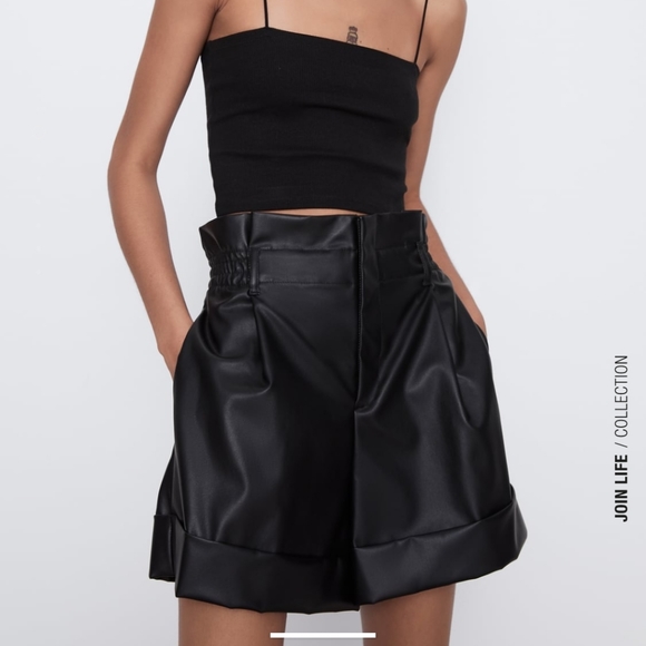 🔥 Zara Waxed faux leather short - Picture 8 of 9